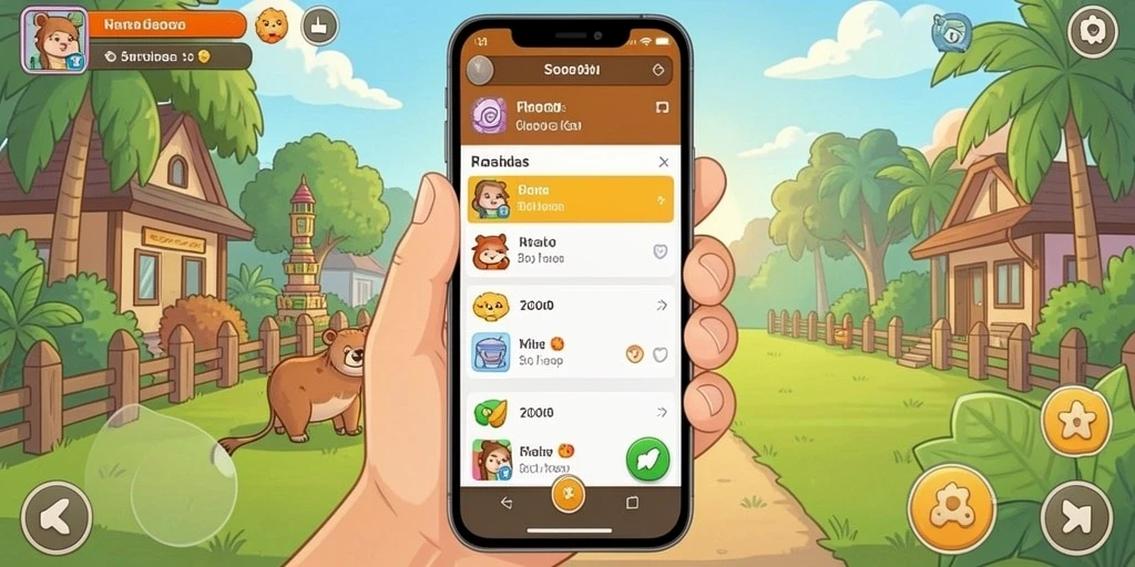 Menu permainan yang mudah diakses.