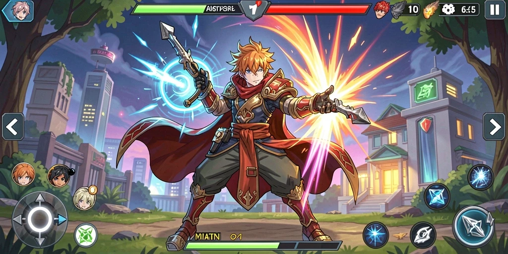 Tampilan pertempuran seru di arena multiplayer.